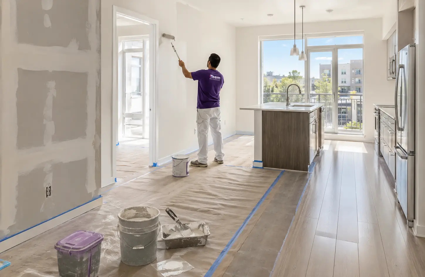 Teem Multiservices crew completing an apartment turn